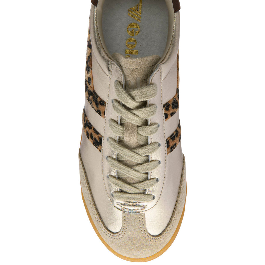 Gola Torpedo Glimmer Safari  Gold/Leopard/Dark Brown Womens Trainers