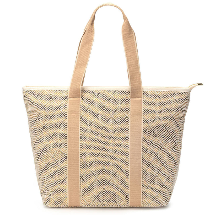 Elie Beaumont Summer Tote - Black Geometric Basket Weave - EBST8010.3
