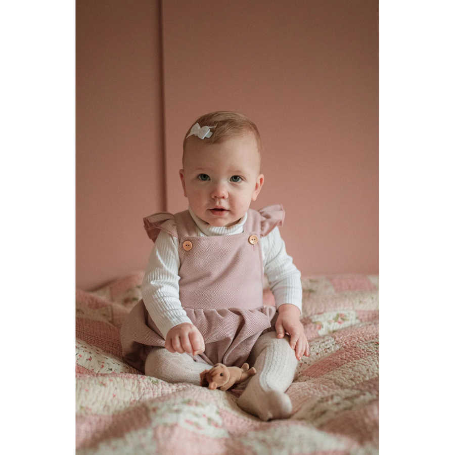 Little Stamford Co Pink Tweed Romper