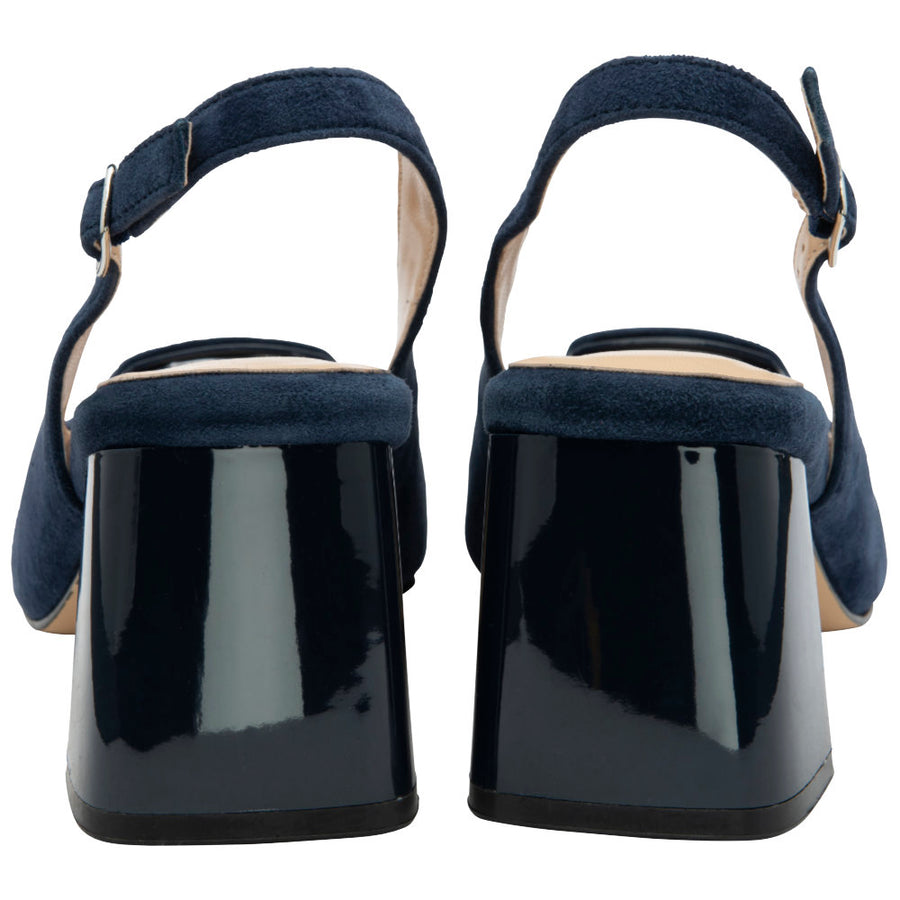Lotus Josefa Slingback Court - Navy Suede - ULS544DE003