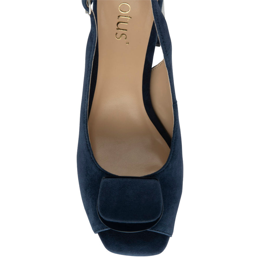 Lotus Josefa Slingback Court - Navy Suede - ULS544DE003