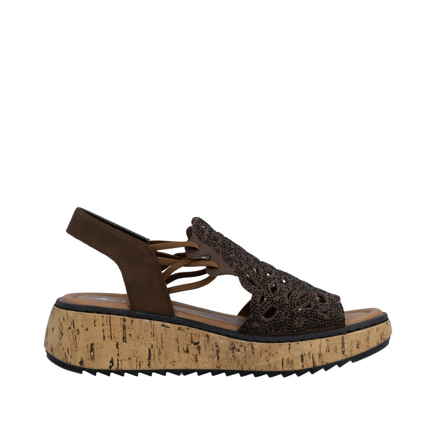 Rieker V1765-24 Brown Wide Fit Sandals