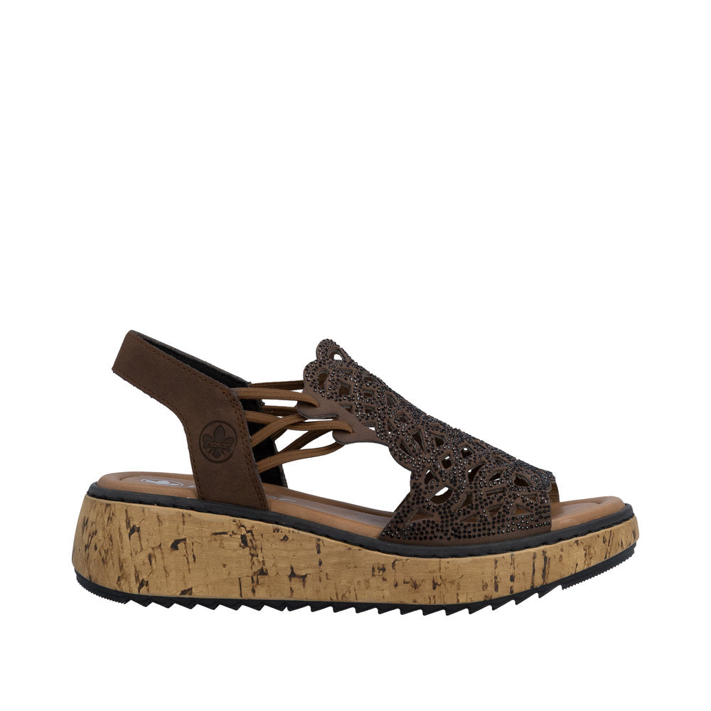 Rieker V1765-24 Brown Wide Fit Sandals
