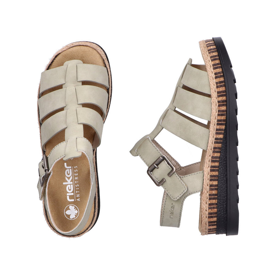 Rieker V7904-52 Green Sandals