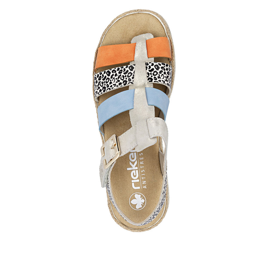 Rieker V7904-90 Metallic Sandals