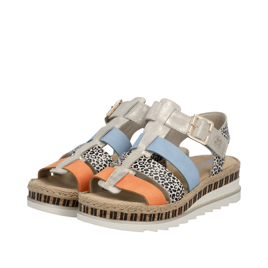 Rieker V7904-90 Metallic Sandals