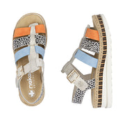 Rieker V7904-90 Metallic Sandals
