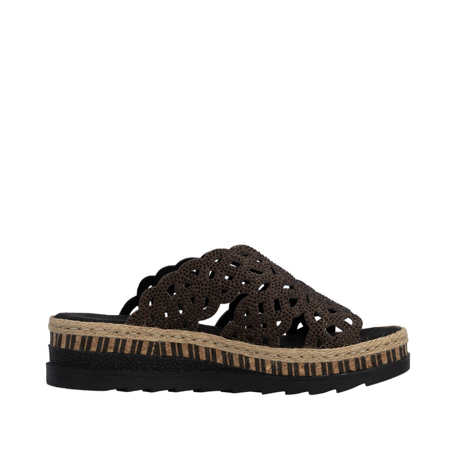 Rieker V7992-24 Brown Chunky Mules