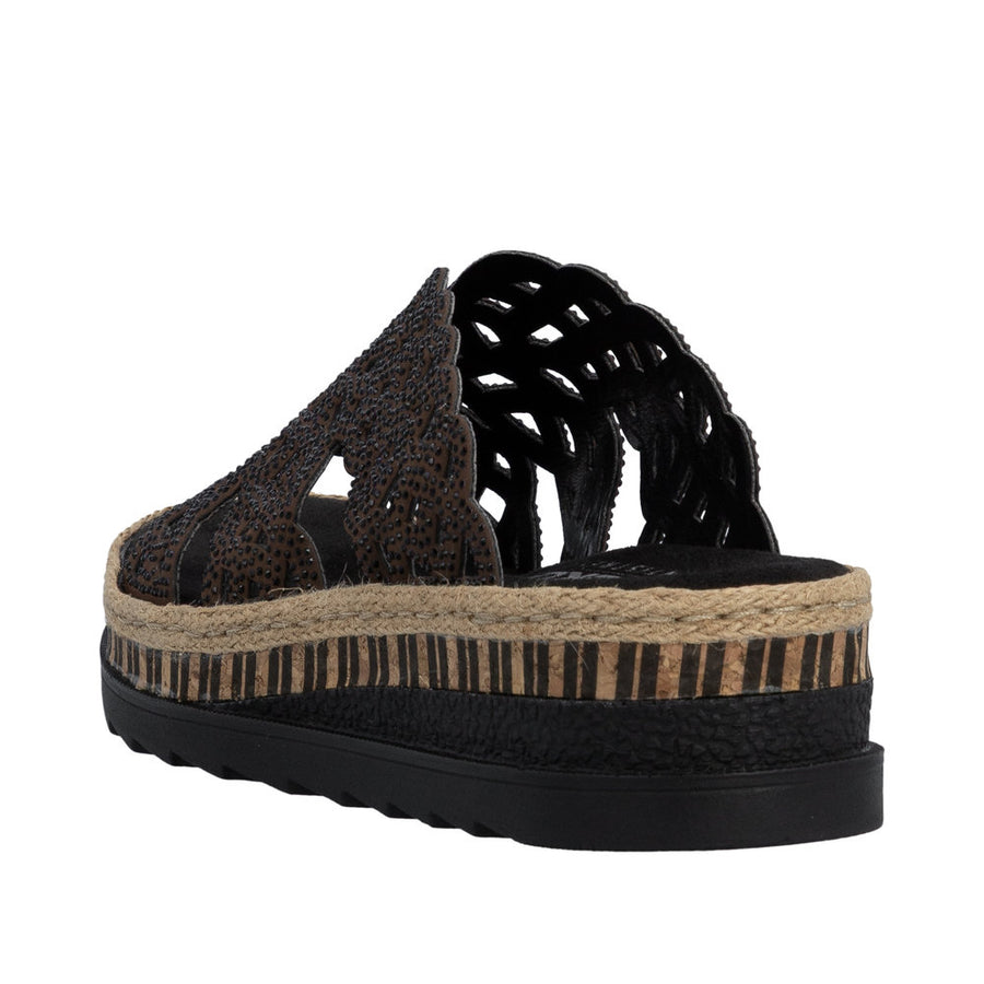 Rieker V7992-24 Brown Chunky Mules