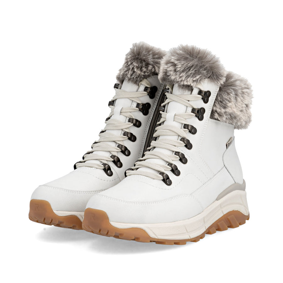 Rieker W0063-80 Womens Waterproof Warm Lined White Boots