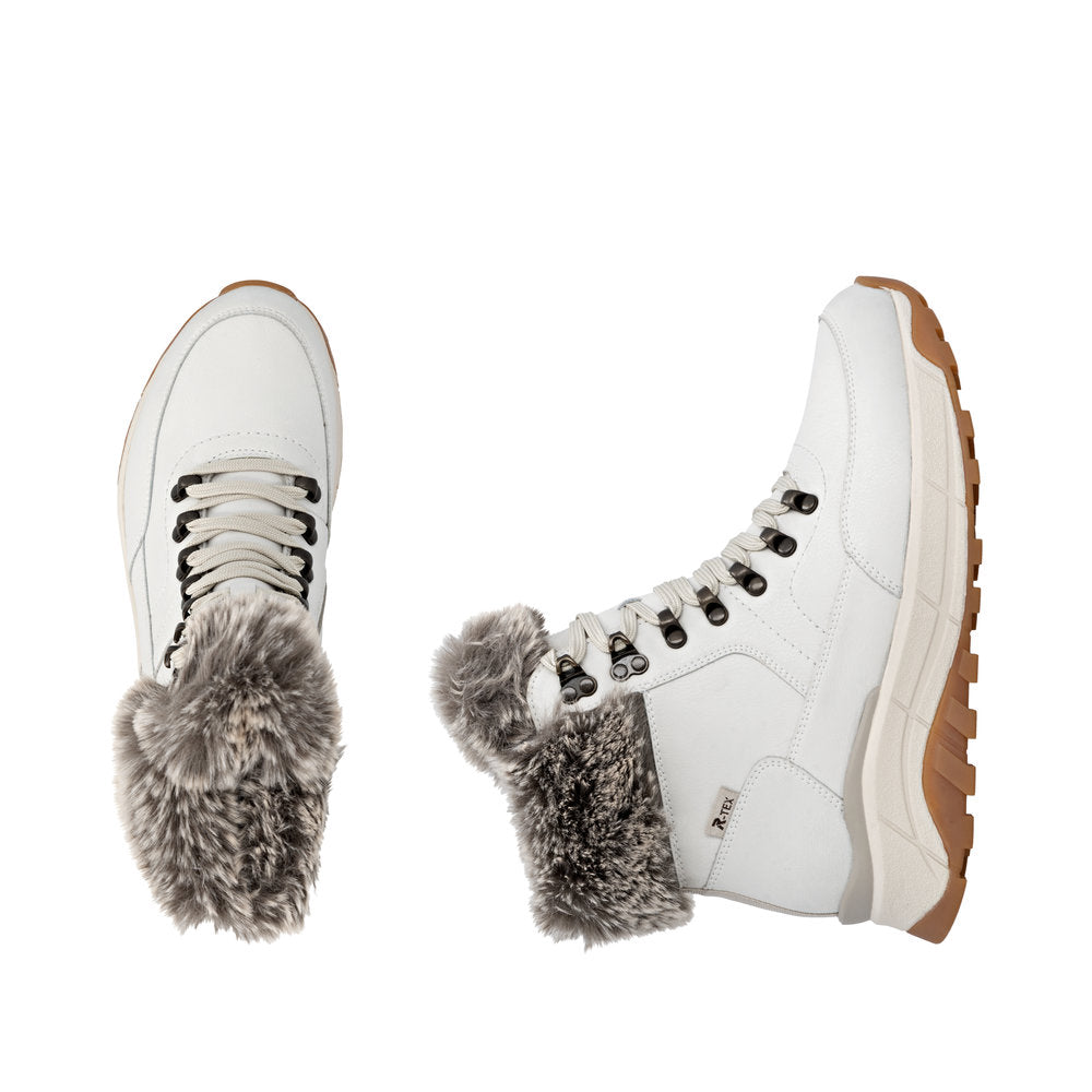 Rieker W0063-80 Womens Waterproof Warm Lined White Boots