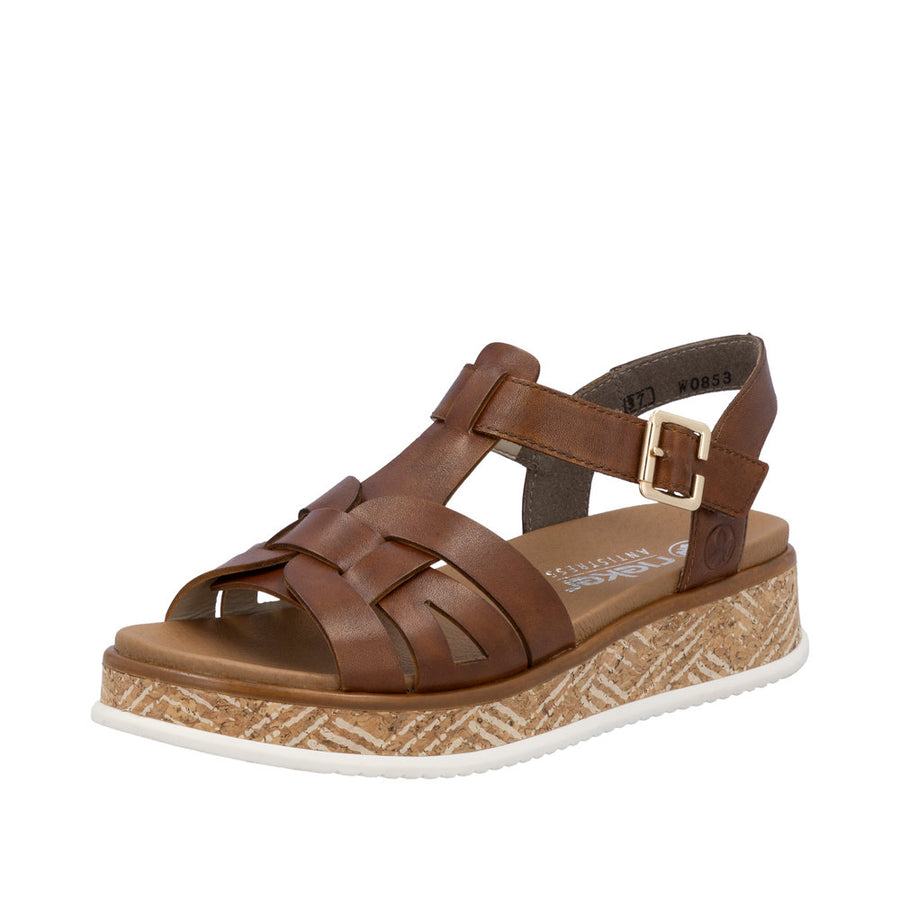 Rieker Sport W0853-24 Brown Leather Sandals