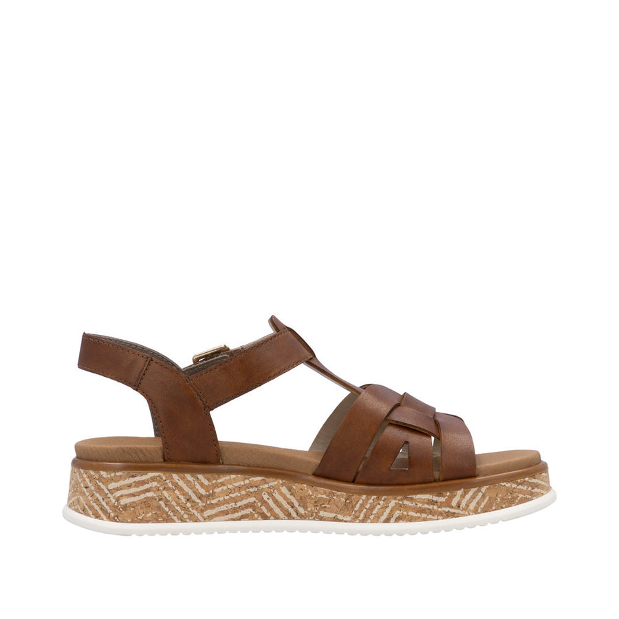 Rieker Sport W0853-24 Brown Leather Sandals