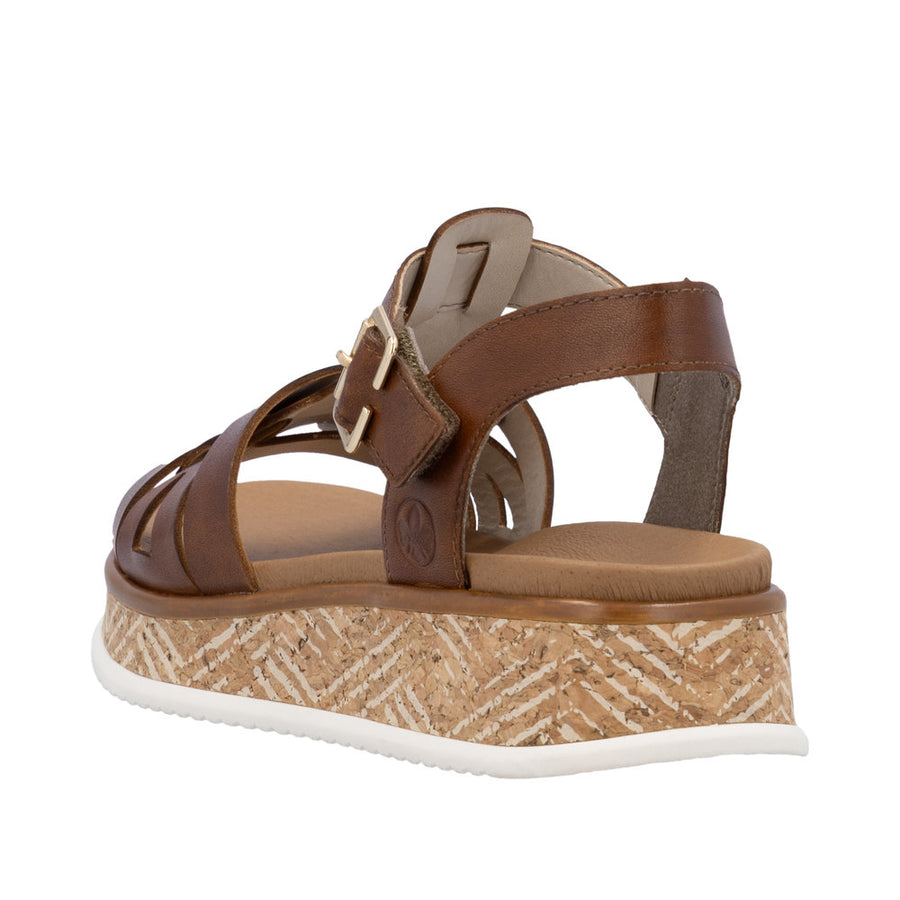 Rieker Sport W0853-24 Brown Leather Sandals
