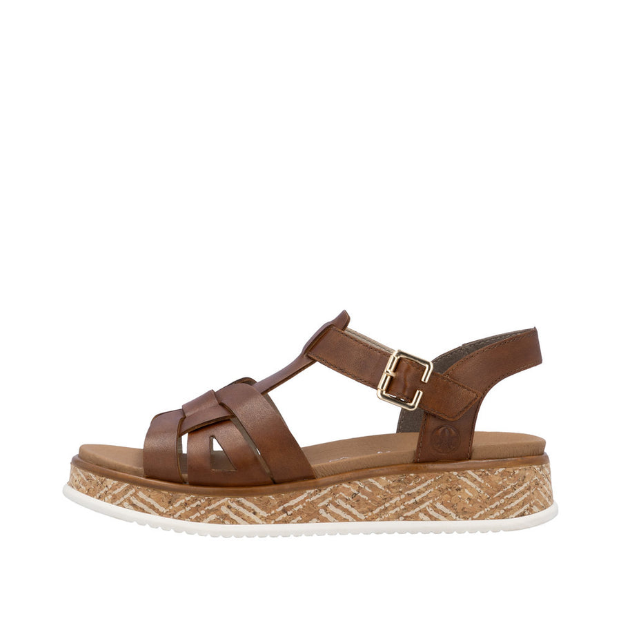 Rieker Sport W0853-24 Brown Leather Sandals