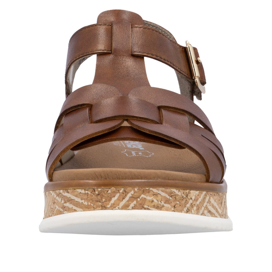Rieker Sport W0853-24 Brown Leather Sandals