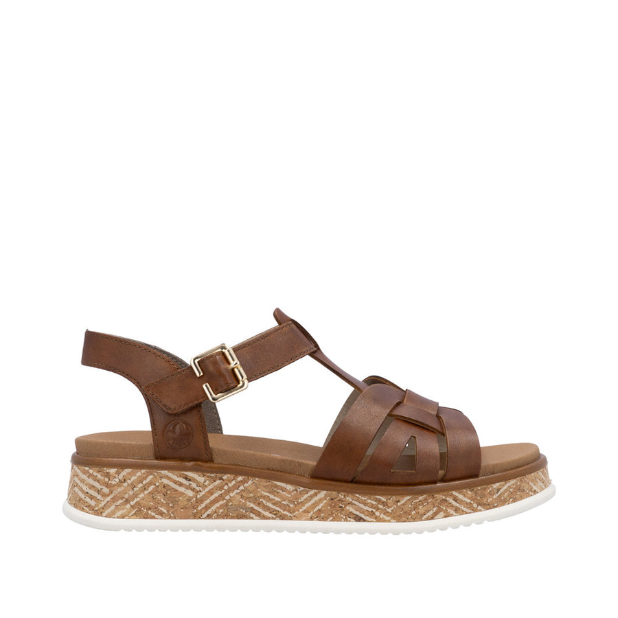 Rieker Sport W0853-24 Brown Leather Sandals