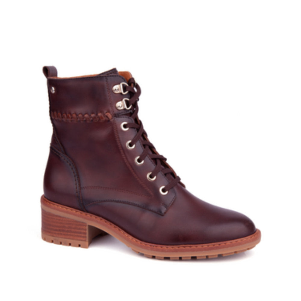Pikolinos Medina W0D-8672 Caoba Brown  Heeled Ankle Boots