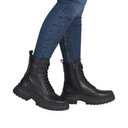 Rieker W1870-02 Womens Wide Fit Black Boots