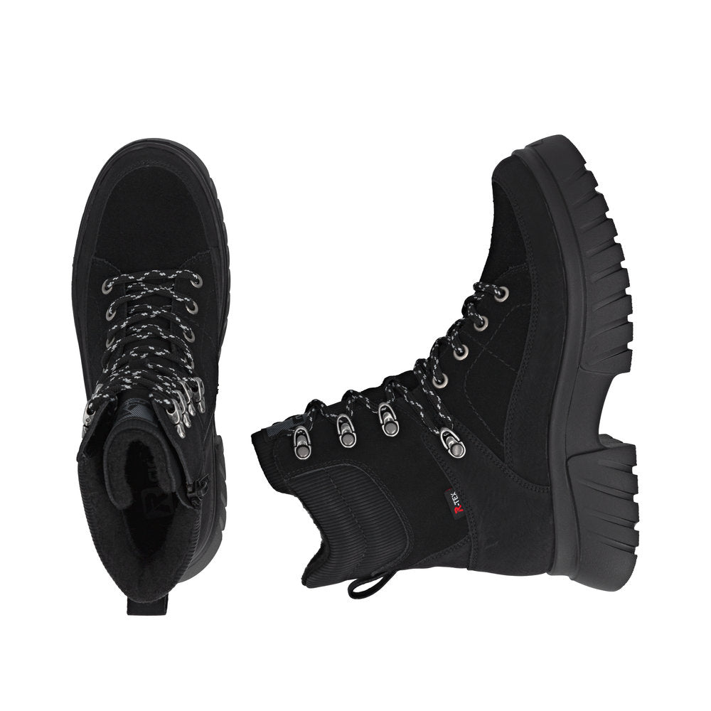 Rieker W1871-00 Womens Waterproof Wide Fit Black Boots