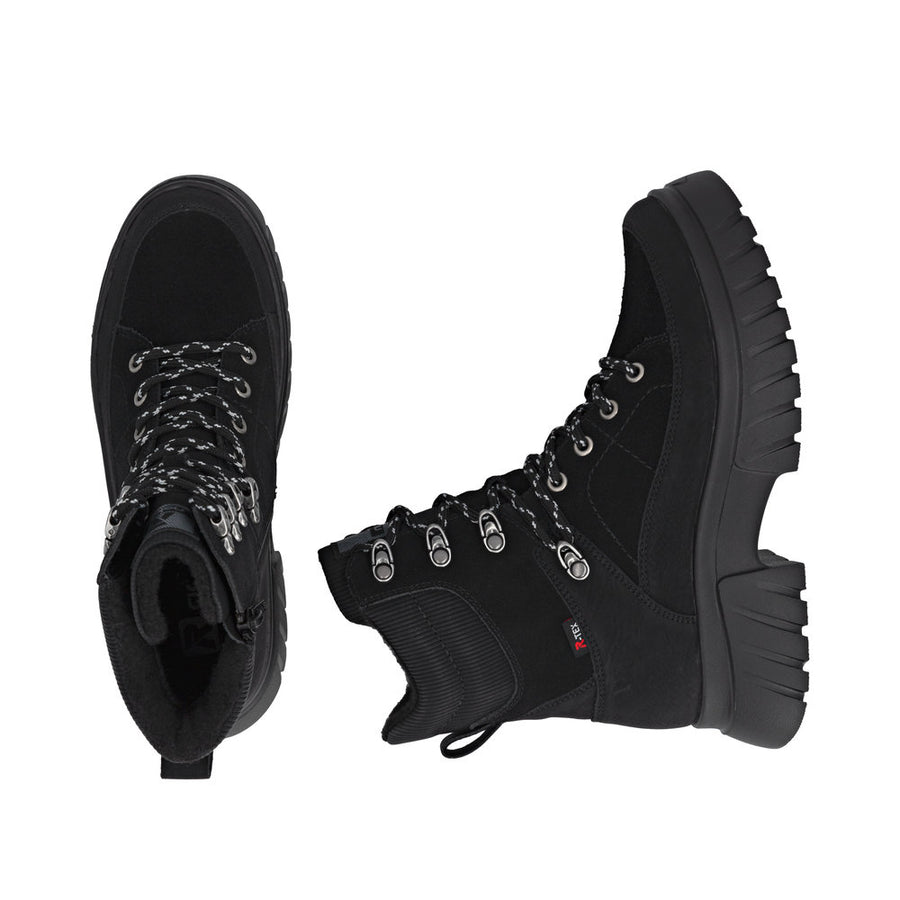 Rieker W1871-00 Womens Waterproof Wide Fit Black Boots