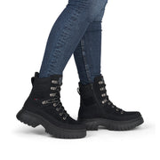 Rieker W1871-00 Womens Waterproof Wide Fit Black Boots