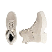 Rieker W1871-62 Womens Waterproof Wide Fit Cream Boots