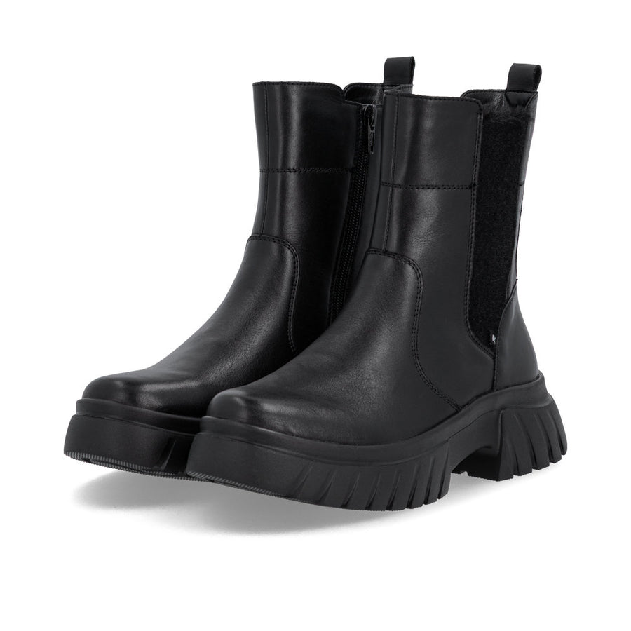 Rieker W1876-00 Womens Wide Fit Black Boots