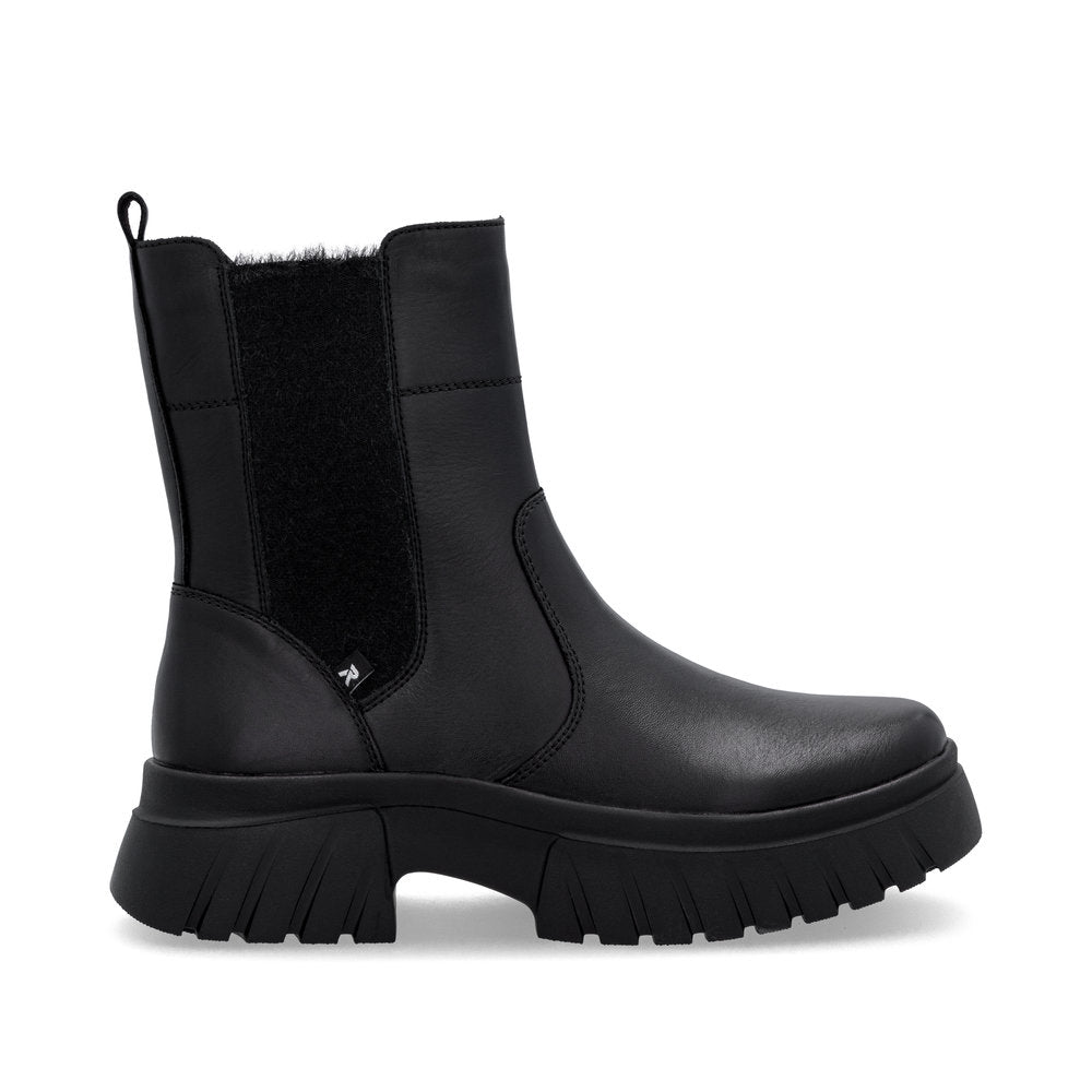 Rieker W1876-00 Womens Wide Fit Black Boots