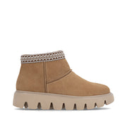 Rieker W2074-24 Womens Wide Fit Warm Lined Beige Boots