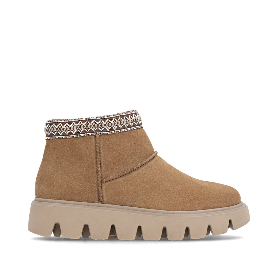 Rieker W2074-24 Womens Wide Fit Warm Lined Beige Boots