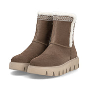 Rieker W2075-20 Womens Wide Fit Warm Lined Brown Boots