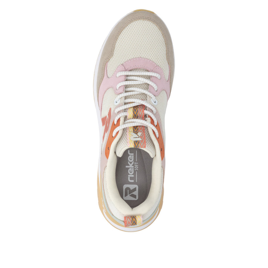 Rieker W2506-61 Cream/Pink Sneakers