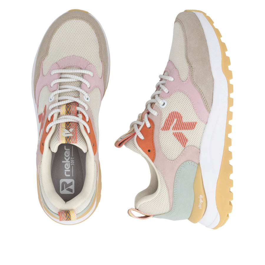 Rieker W2506-61 Cream/Pink Sneakers