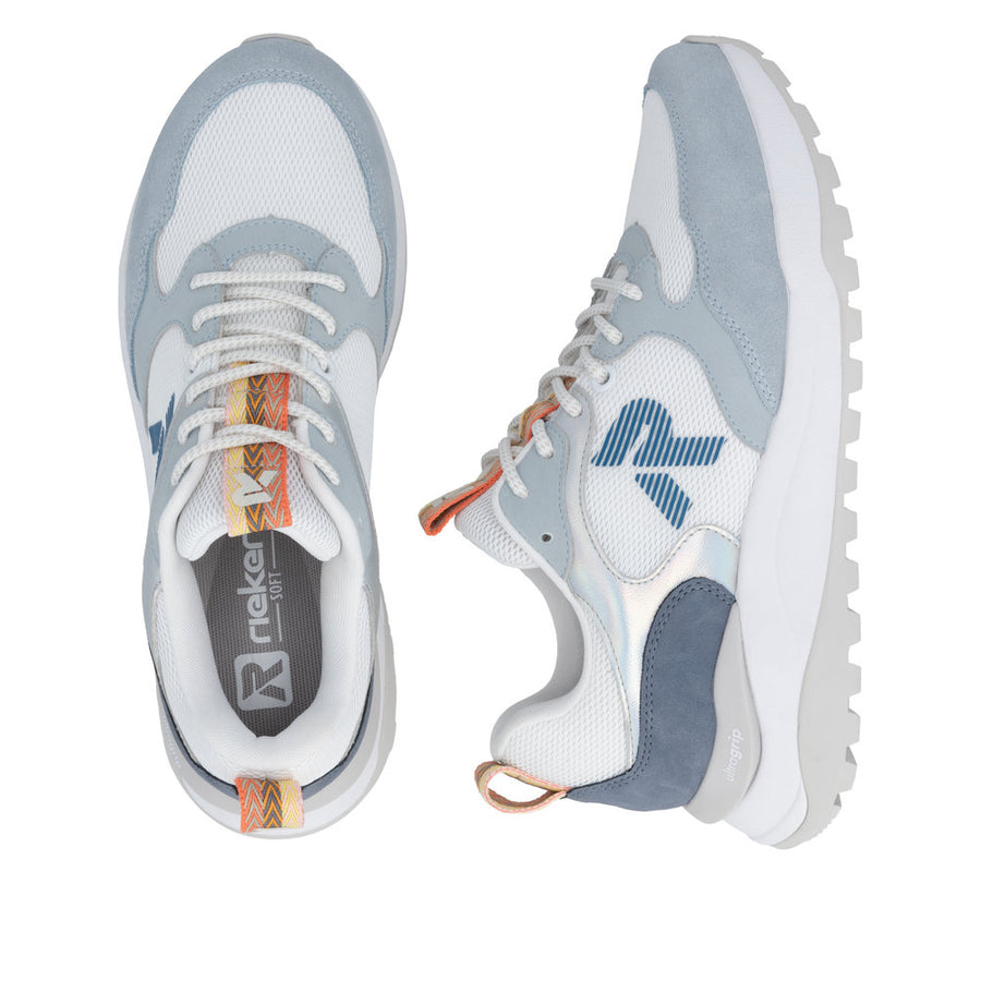 Rieker W2506-80 White/Blue Trainers