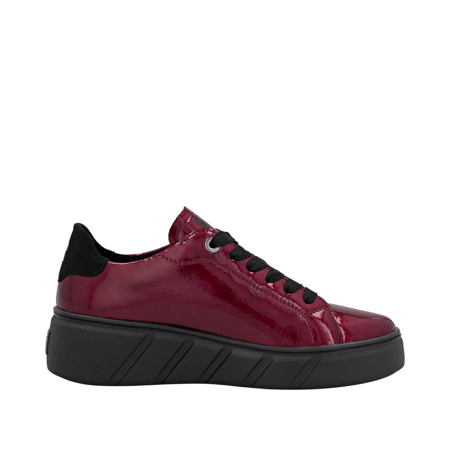 Rieker W2601-35 Womens Red Patent leather Sneakers