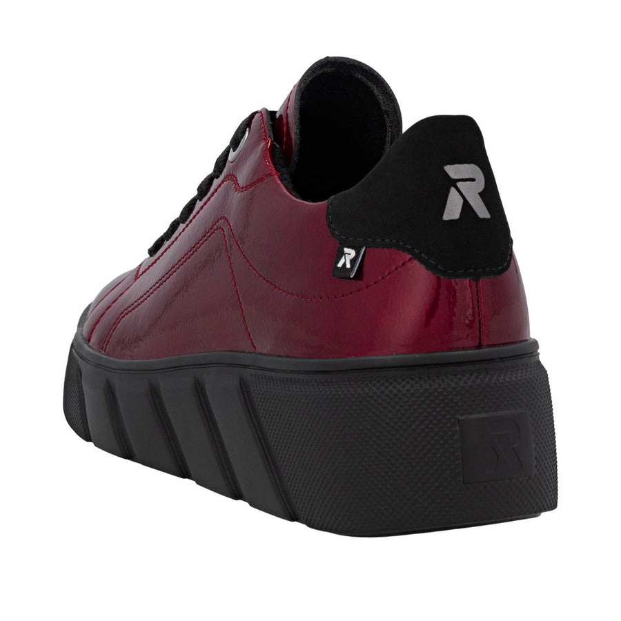 Rieker W2601-35 Womens Red Patent leather Sneakers