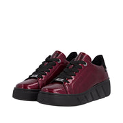 Rieker W2601-35 Womens Red Patent leather Sneakers