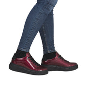 Rieker W2601-35 Womens Red Patent leather Sneakers