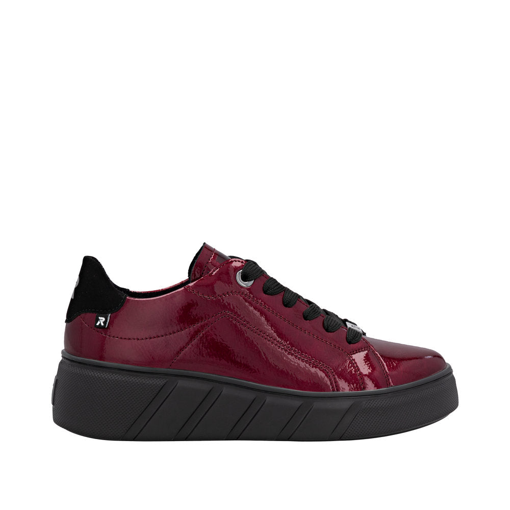 Rieker W2601-35 Womens Red Patent leather Sneakers