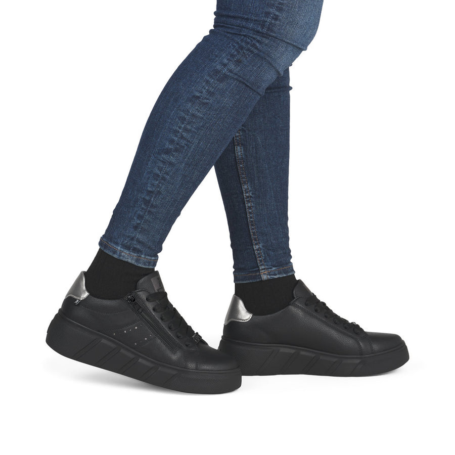 Rieker W2605-02 Womens Black Sneakers