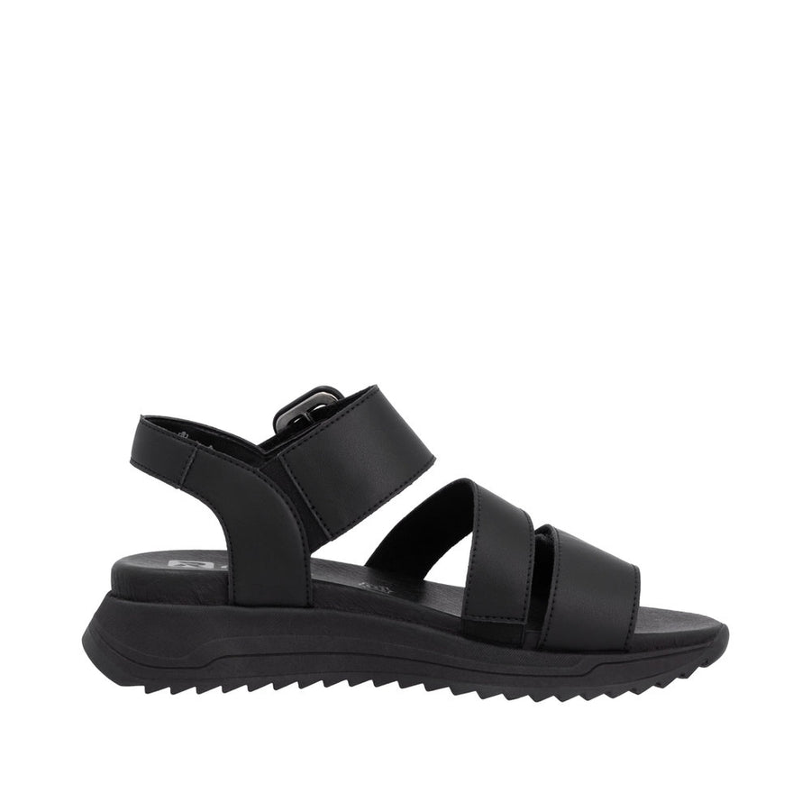 Rieker Sport W2950-00 Black Leather Sandals