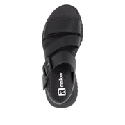 Rieker Sport W2950-00 Black Leather Sandals