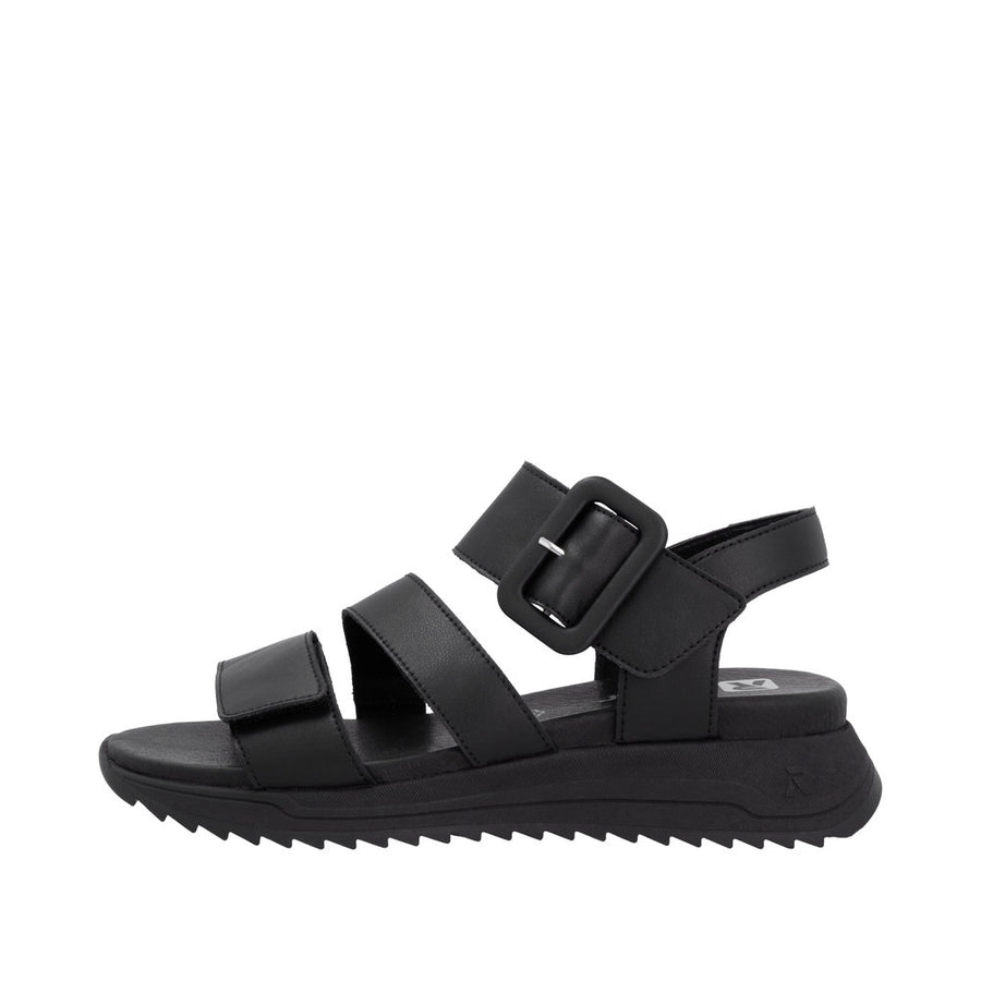 Rieker Sport W2950-00 Black Leather Sandals