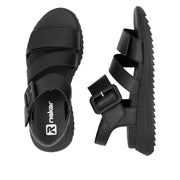 Rieker Sport W2950-00 Black Leather Sandals