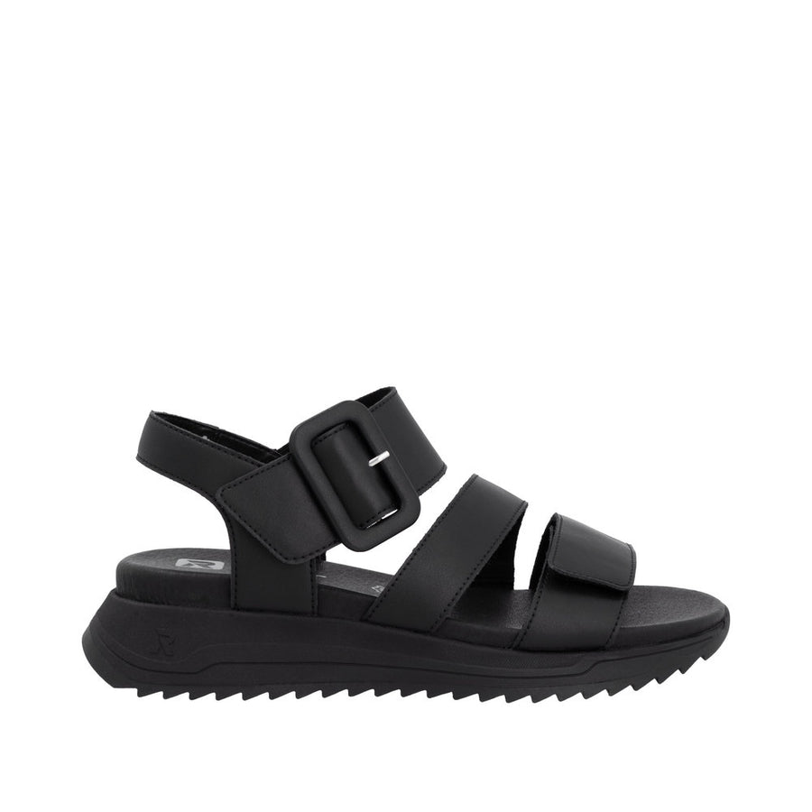Rieker Sport W2950-00 Black Leather Sandals
