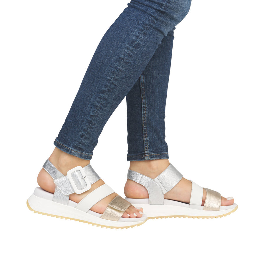 Rieker Sport W2950-90 Gold Leather Sandals