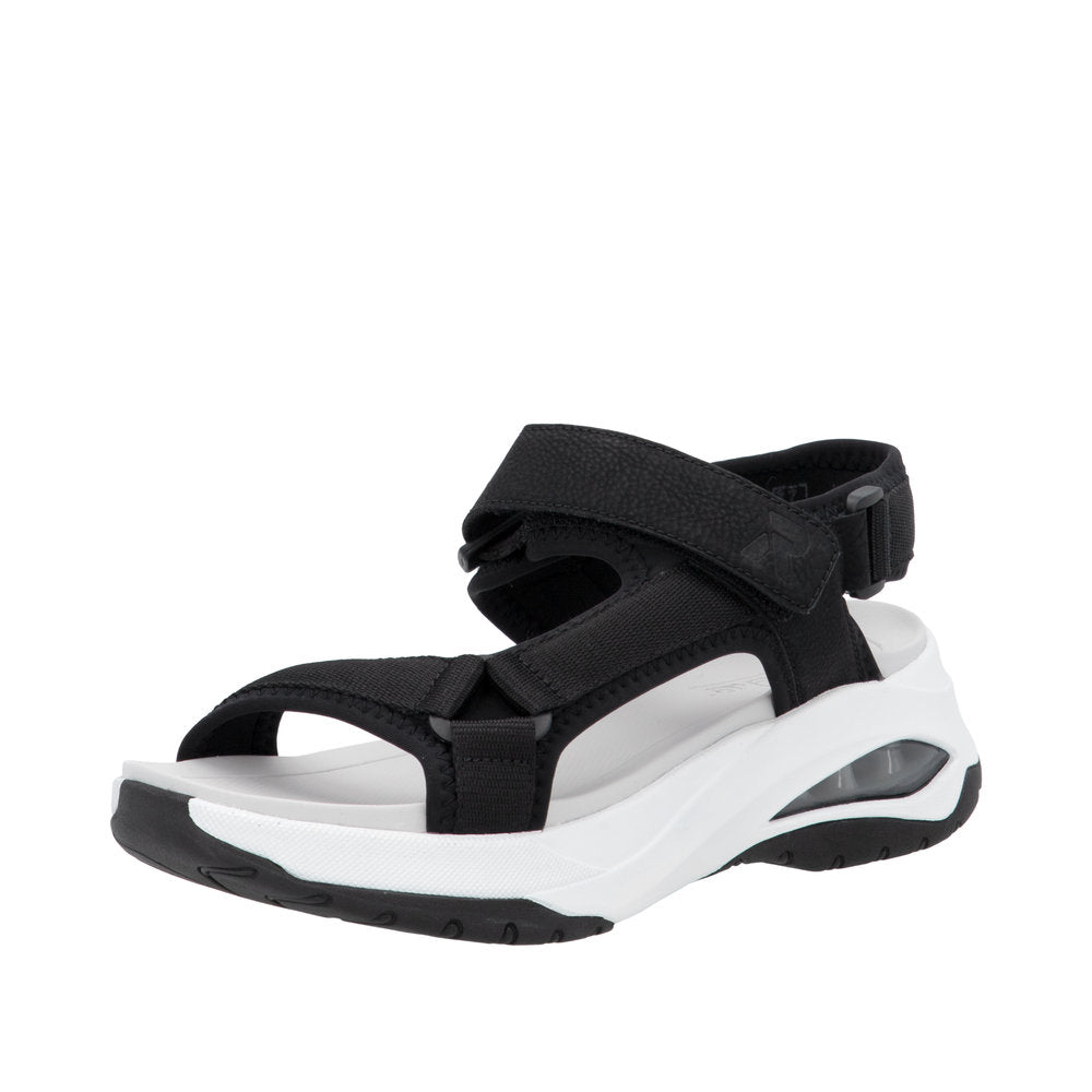 Rieker Sport W3151-01 Black Vegan Sandals