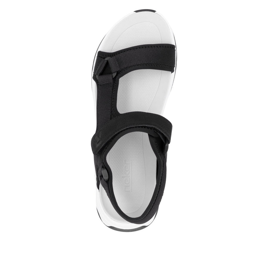 Rieker Sport W3151-01 Black Vegan Sandals