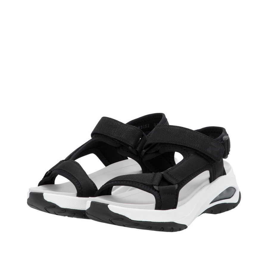 Rieker Sport W3151-01 Black Vegan Sandals
